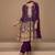 Dark purple color chinon silk embroidered partywear suit