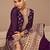 Dark purple color chinon silk embroidered partywear suit