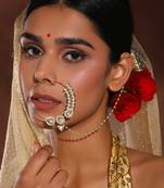 Gold kundan nose ring