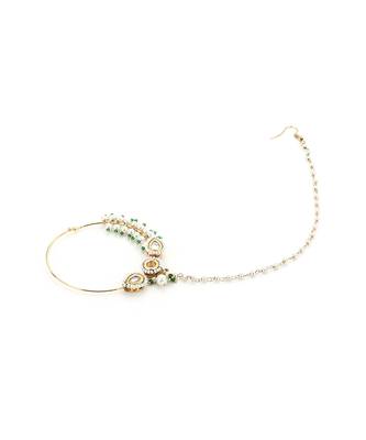 Gold kundan nose ring 2