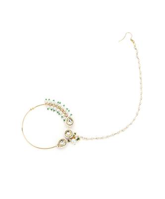 Gold kundan nose ring 3
