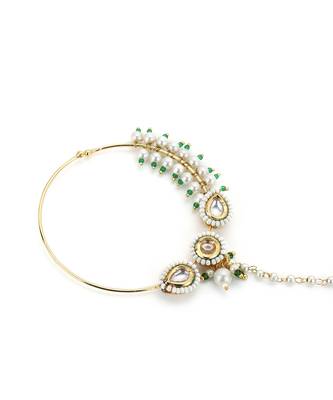 Gold kundan nose ring 4