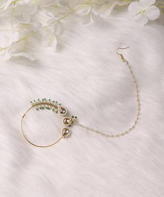 Gold kundan nose ring 5
