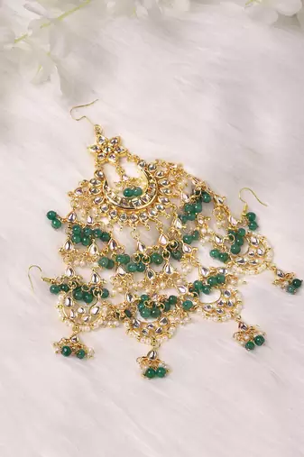 Gold kundan jhoomar