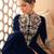 Navy blue color georgette semi stitched embroidered designer suit