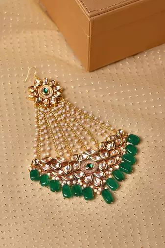 Gold kundan jhoomar