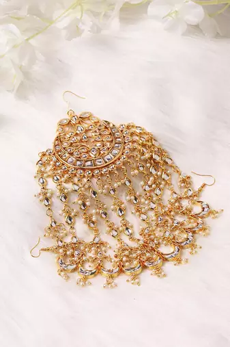 Gold kundan jhoomar