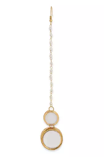 Gold kundan maang tikka