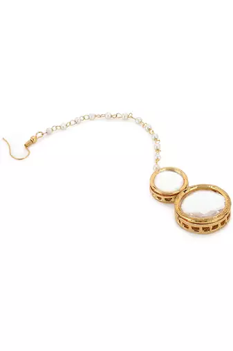 Gold kundan maang tikka