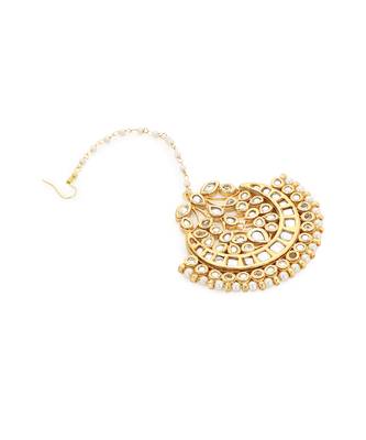 Gold kundan maang tikka 3