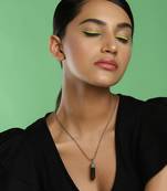 Brown silver plated handcrafted necklace