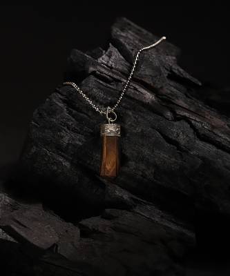 Brown silver plated handcrafted necklace 2