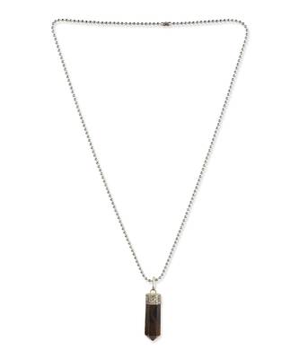 Brown silver plated handcrafted necklace 3