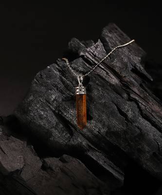 Brown silver plated handcrafted necklace 2