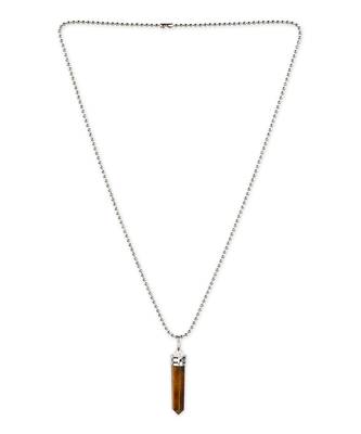 Brown silver plated handcrafted necklace 3