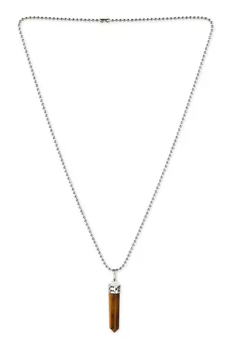 Brown silver plated handcrafted necklace