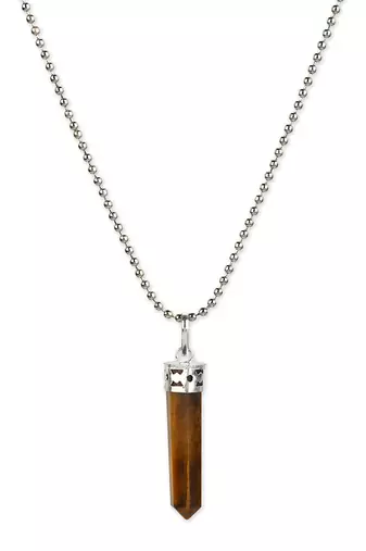 Brown silver plated handcrafted necklace