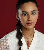 Red silver plated handcrafted necklace