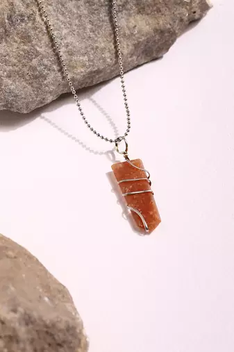 Red silver plated handcrafted necklace