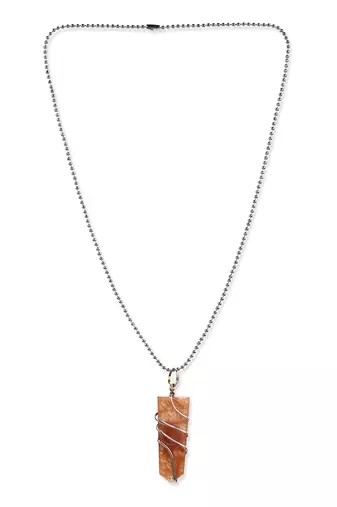Red silver plated handcrafted necklace