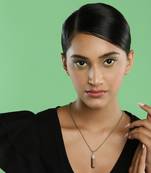 Brown silver plated handcrafted necklace