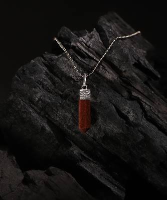 Brown silver plated handcrafted necklace 2