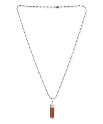 Brown silver plated handcrafted necklace 3