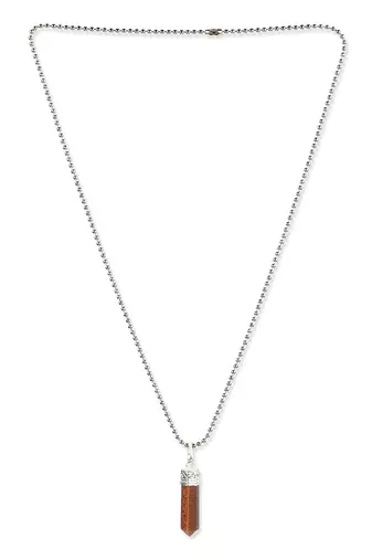 Brown silver plated handcrafted necklace