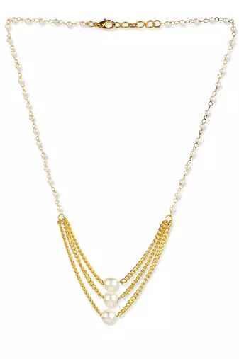 White gold plated handcrafted necklace