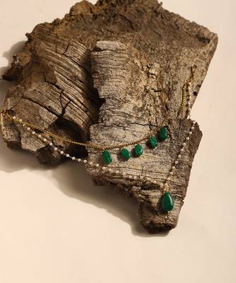 Green gold plated handcrafted necklace 2