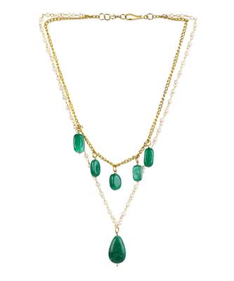 Green gold plated handcrafted necklace 4