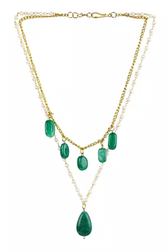 Green gold plated handcrafted necklace