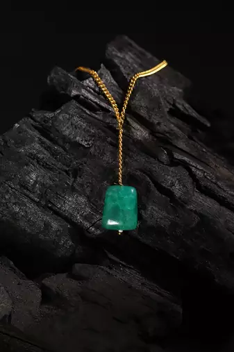 Green gold plated handcrafted necklace