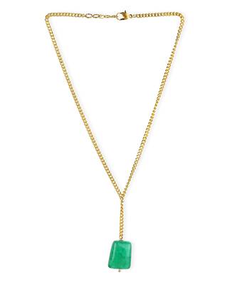 Green gold plated handcrafted necklace 4