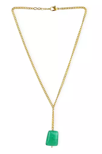 Green gold plated handcrafted necklace