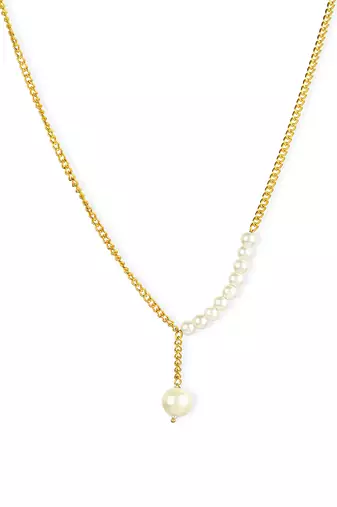 White gold plated handcrafted necklace
