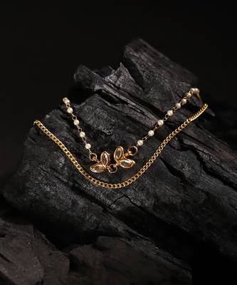 White gold plated kundan necklace 2