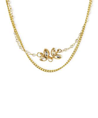 White gold plated kundan necklace 3