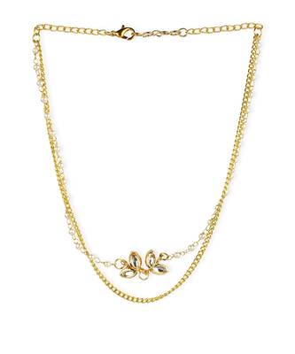 White gold plated kundan necklace 4