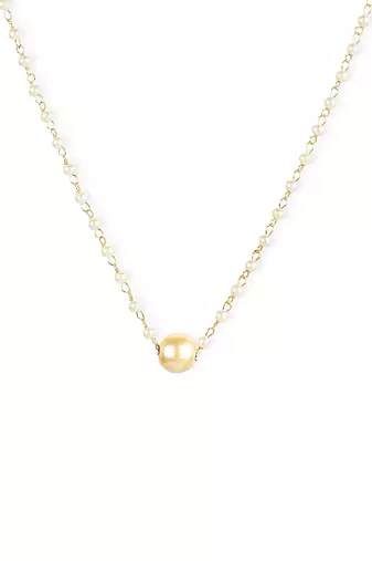 White pearl beaded necklace