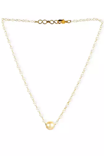 White pearl beaded necklace