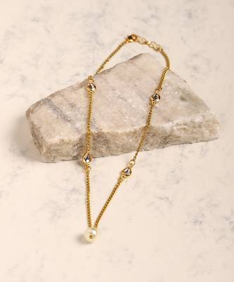 White gold plated kundan necklace 2