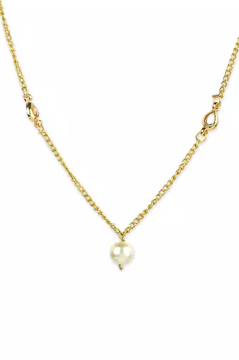 White gold plated kundan necklace