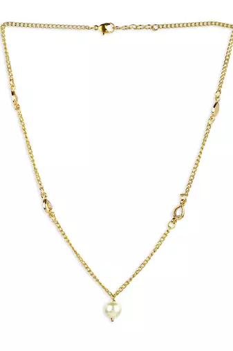 White gold plated kundan necklace