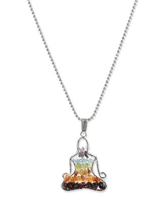 Green healing stone silver neckpiece 4
