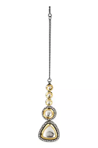 Dual plated kundan maangtikka