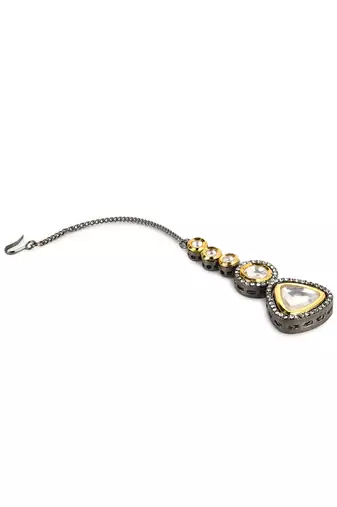 Dual plated kundan maangtikka