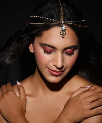 Gold plated kundan mathapatti 1