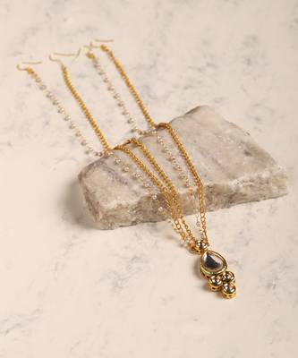 Gold plated kundan mathapatti 2