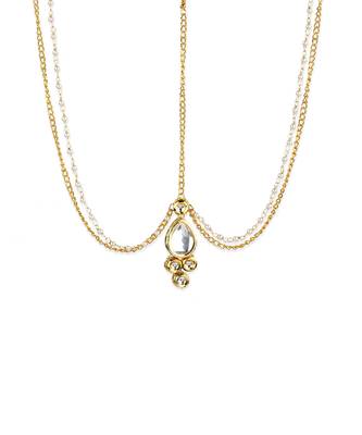Gold plated kundan mathapatti 3